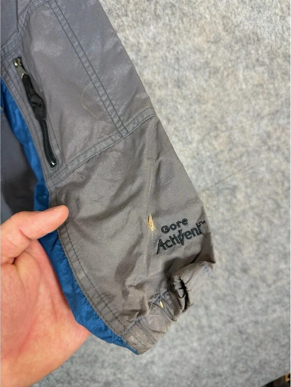 The North Face Goretex Jacket Mens Small Activent Blue Hiking Outdoor Gorpcore